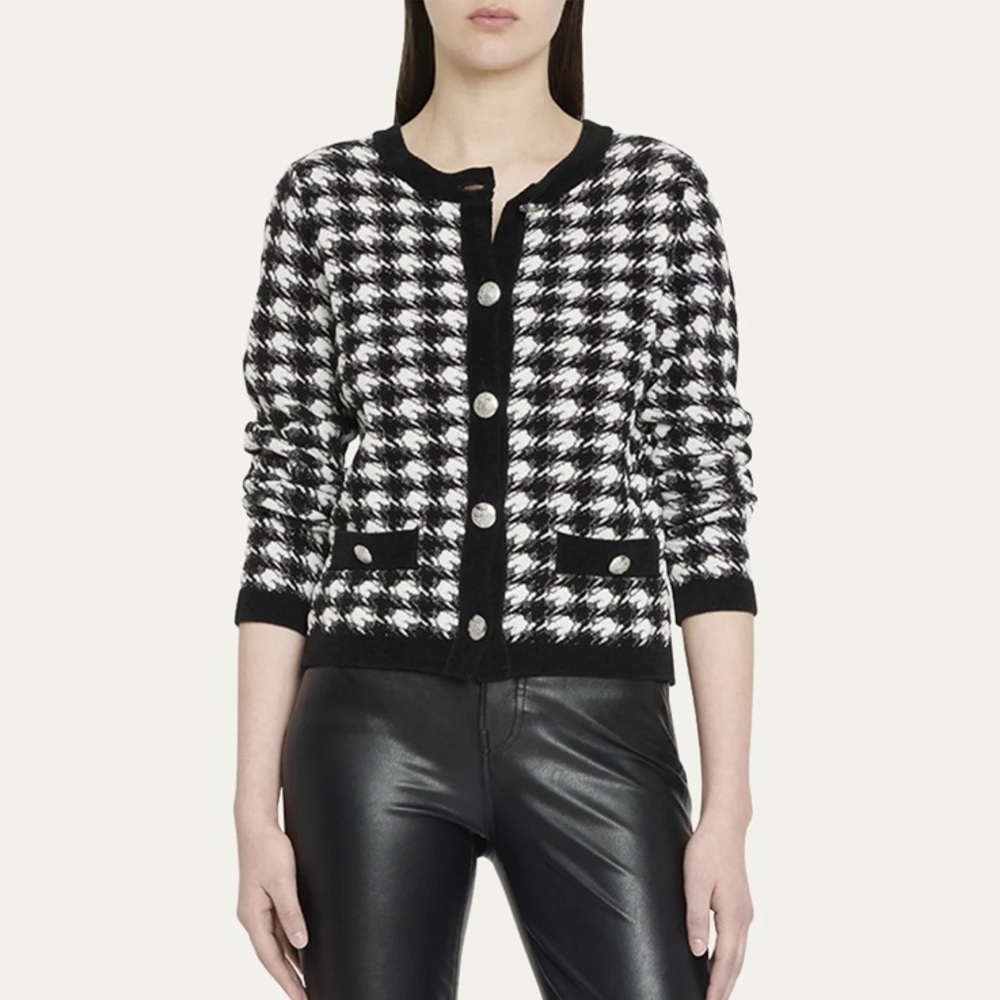 Veronica Beard Primrose Houndstooth Cardigan